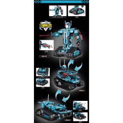 GAOMISI T4037 4037 BA ROBOT BIẾN HÌNH MÀU XANH bộ đồ chơi xếp lắp ráp ghép mô hình Technic THREE VARIABLE Kỹ Thuật Công Nghệ Cao Mô Hình Phương Tiện 642 khối