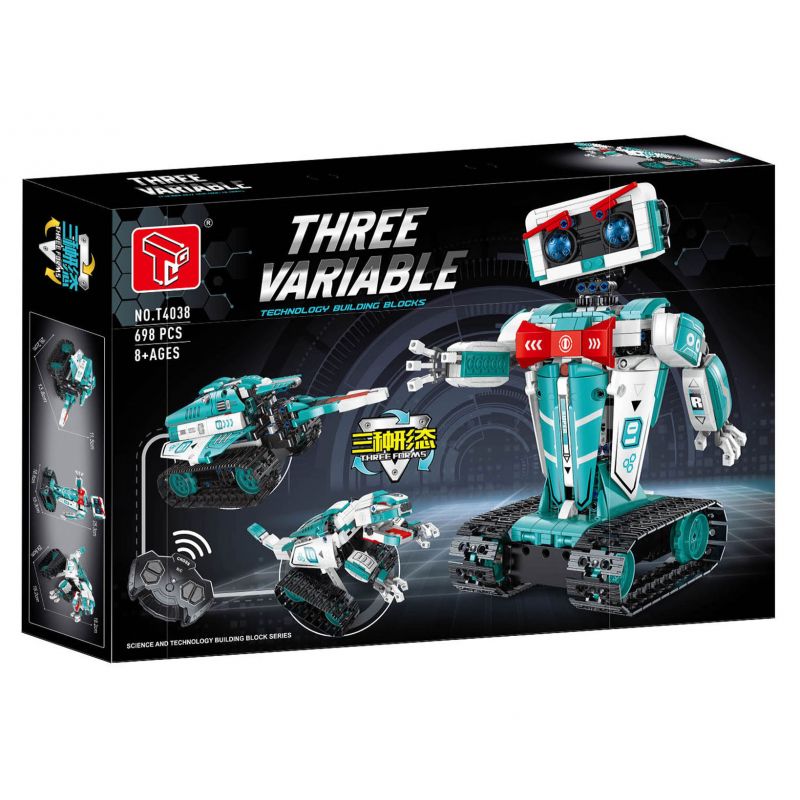 GAOMISI T4038 4038 non Lego BA ROBOT BIẾN HÌNH CYAN bộ đồ chơi xếp lắp ráp ghép mô hình Technic THREE VARIABLE Kỹ Thuật Công Nghệ Cao Mô Hình Phương Tiện 698 khối