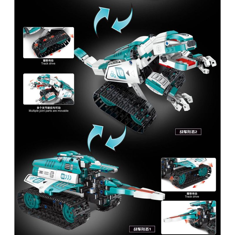 GAOMISI T4038 4038 BA ROBOT BIẾN HÌNH CYAN bộ đồ chơi xếp lắp ráp ghép mô hình Technic THREE VARIABLE Kỹ Thuật Công Nghệ Cao Mô Hình Phương Tiện 698 khối