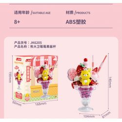 JAKI JK6205 6205 CỬA HÀNG KEM DAVID XIONG YUANQI CỐC MỨT BERRY bộ đồ chơi xếp lắp ráp ghép mô hình