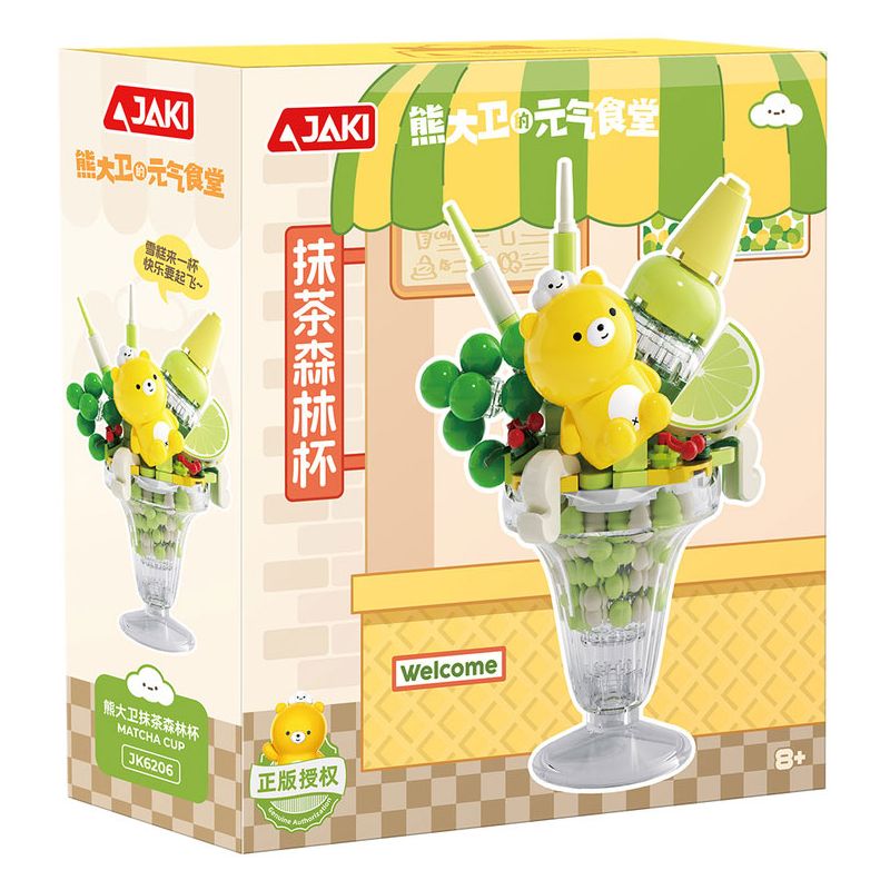 JAKI JK6206 6206 CỬA HÀNG KEM DAVID XIONG YUANQI CÚP RỪNG MATCHA bộ đồ chơi xếp lắp ráp ghép mô hình