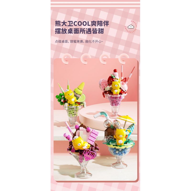 JAKI JK6206 6206 CỬA HÀNG KEM DAVID XIONG YUANQI CÚP RỪNG MATCHA bộ đồ chơi xếp lắp ráp ghép mô hình