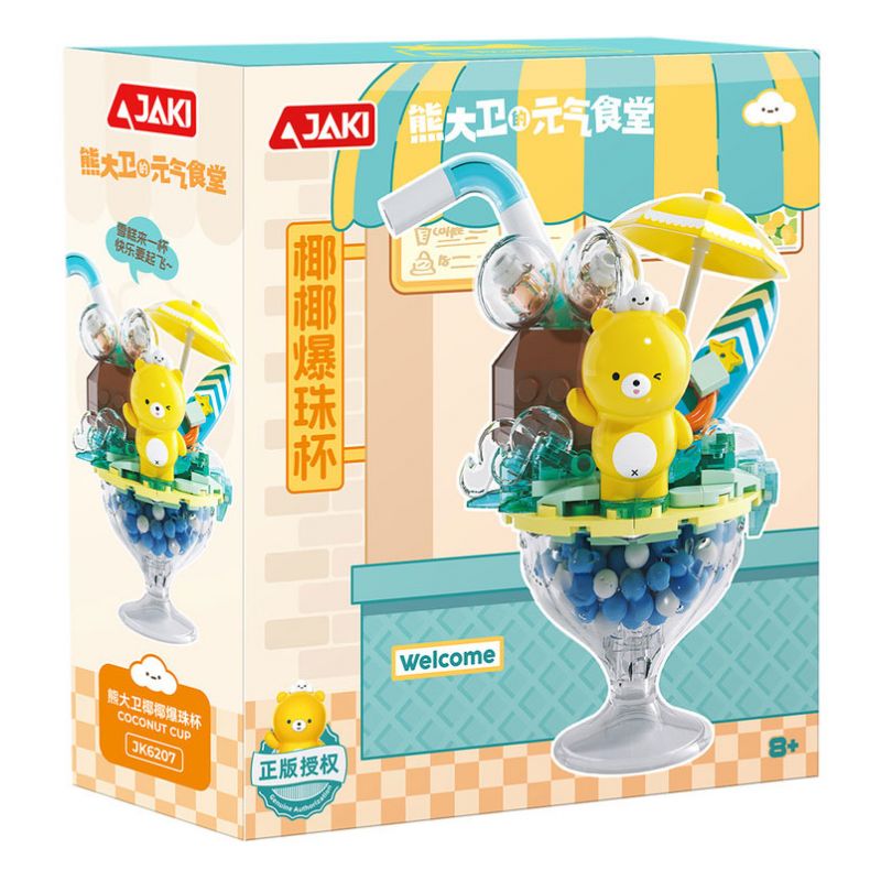 JAKI JK6207 6207 CỬA HÀNG KEM DAVID XIONG YUANQI CỐC BẬT LÊN DỪA bộ đồ chơi xếp lắp ráp ghép mô hình