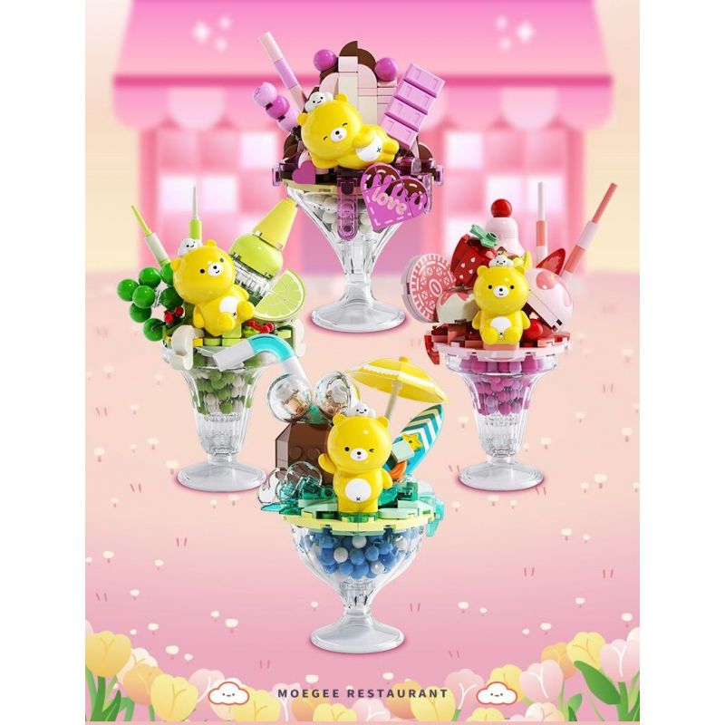 JAKI JK6207 6207 CỬA HÀNG KEM DAVID XIONG YUANQI CỐC BẬT LÊN DỪA bộ đồ chơi xếp lắp ráp ghép mô hình