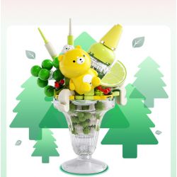 JAKI JK6207 6207 CỬA HÀNG KEM DAVID XIONG YUANQI CỐC BẬT LÊN DỪA bộ đồ chơi xếp lắp ráp ghép mô hình