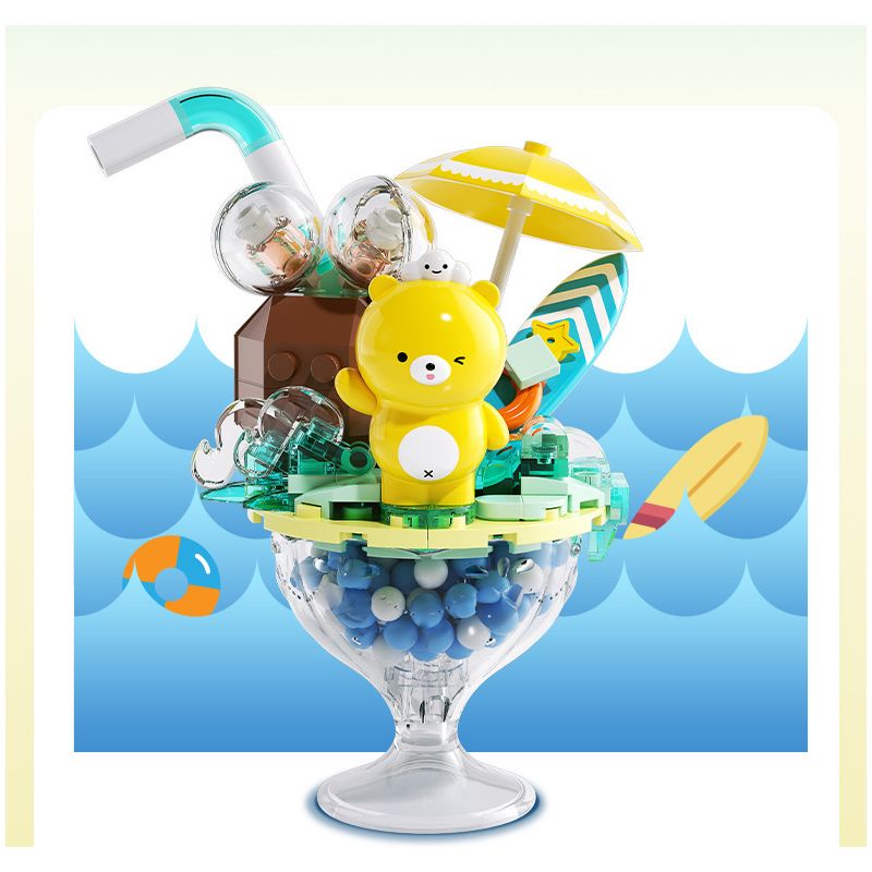 JAKI JK6208 6208 CỬA HÀNG KEM DAVID XIONG YUANQI CÚP SÔ CÔ LA bộ đồ chơi xếp lắp ráp ghép mô hình