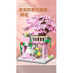 ZHEGAO 613021 QUÁN HOA BUD BEAR CẢNH PHỐ 4 KIỂU bộ đồ chơi xếp lắp ráp ghép mô hình STREET VIEW OF FLOWER SHOP