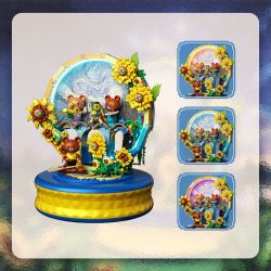 ZHEGAO 623006 HỘP NHẠC HƯỚNG DƯƠNG BẦU TRỜI ĐẦY SAO bộ đồ chơi xếp lắp ráp ghép mô hình STARRY SKY SUNFLOWER 737 khối