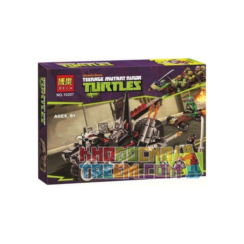 NOT Lego SHREDDER'S DRAGON BIKE 79101 BELA 10207 xếp lắp ráp ghép mô hình XE MOTO RỒNG CỦA SHREDDER ĐẠP Teenage Mutant Ninja Turtles Ninja Rùa 198 khối