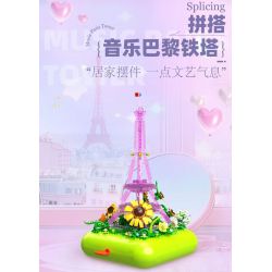 ZHEGAO 663010 THÁP EIFFEL ÂM NHẠC bộ đồ chơi xếp lắp ráp ghép mô hình MUSIC PARIS TOWER 720 khối