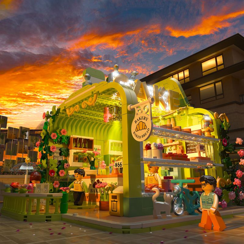 ZHEGAO 612009 CỬA HÀNG BÁNH CHUN YUN bộ đồ chơi xếp lắp ráp ghép mô hình 1131 khối