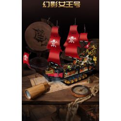 ZHEGAO 653001 CON TÀU CƯỚP BIỂN PHANTOM QUEEN bộ đồ chơi xếp lắp ráp ghép mô hình Pirates Of The Caribbean Cướp Biển Vùng Caribe 3399 khối