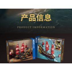 ZHEGAO 653001 CON TÀU CƯỚP BIỂN PHANTOM QUEEN bộ đồ chơi xếp lắp ráp ghép mô hình Pirates Of The Caribbean Cướp Biển Vùng Caribe 3399 khối