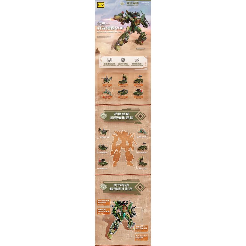 F5 C0001 0001 MÁY BIẾN HÌNH LAND TYRANT GOD OF WAR (SIX-IN-ONE) bộ đồ chơi xếp lắp ráp ghép mô hình Military Army Quân Sự Bộ Đội