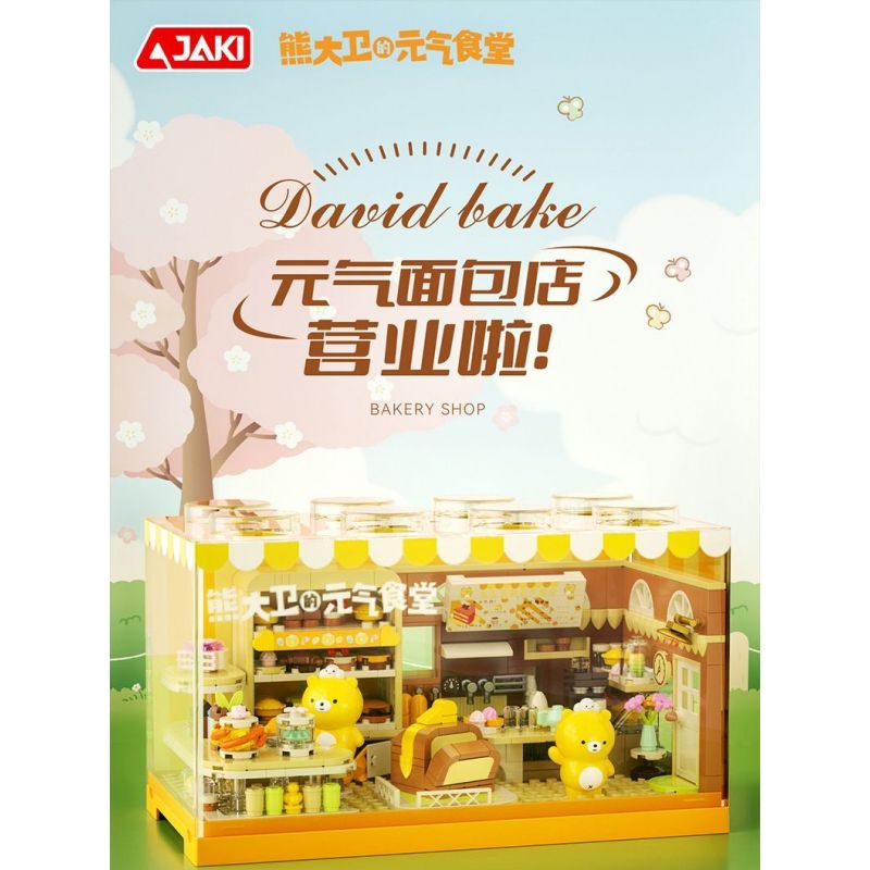 JAKI JK6218 6218 TIỆM BÁNH CỦA DAVID BEAR bộ đồ chơi xếp lắp ráp ghép mô hình BEAR DAVID'S BAKERY