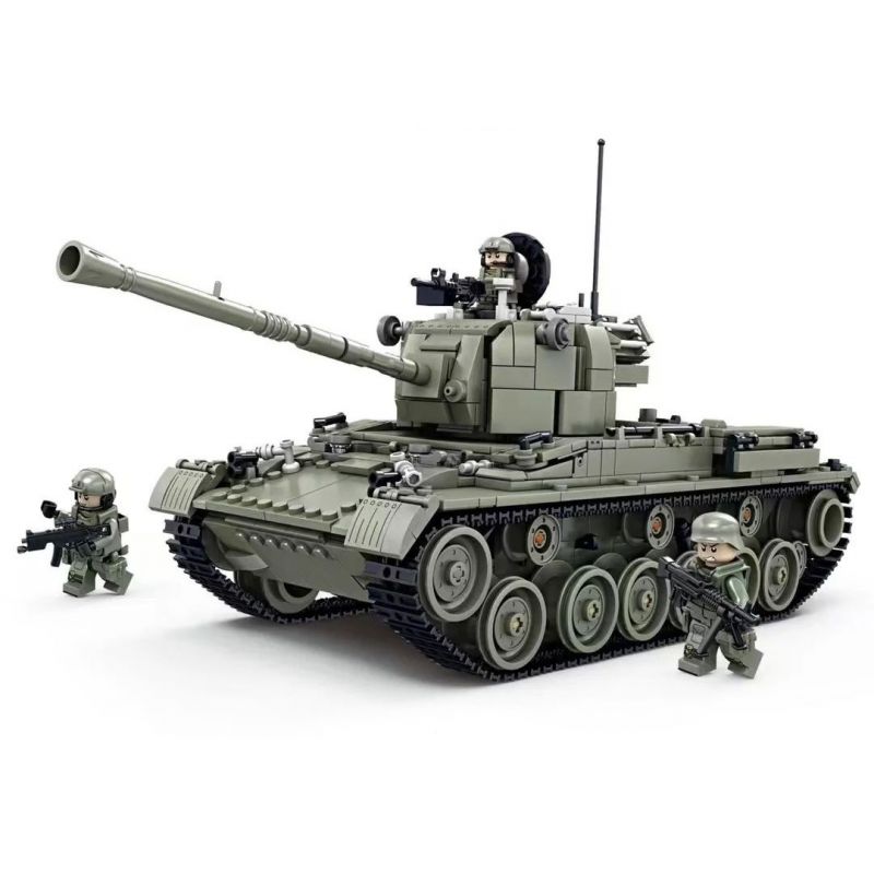 Kazi KY82059 82059 non Lego XE TĂNG HẠNG TRUNG PATTON M47 bộ đồ chơi xếp lắp ráp ghép mô hình Military Army M47 MEDIUM TANK Quân Sự Bộ Đội 1449 khối