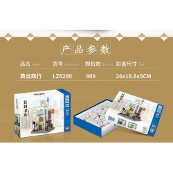 ZHEGAO LZ8290 8290 PHỐ CỔ CỦA TRUNG HOA DÂN QUỐC CỬA HÀNG CẦM ĐỒ bộ đồ chơi xếp lắp ráp ghép mô hình PAWNSHOP 909 khối