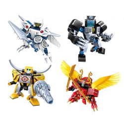 QMAN ENLIGHTEN KEEPPLEY 41231 SIÊU BỘ CƠ KHÍ THÚ GIÁP 4 LOẠI bộ đồ chơi xếp lắp ráp ghép mô hình 607 khối