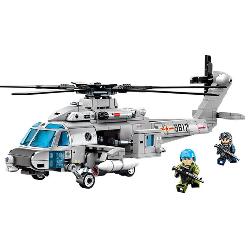 SEMBO 202249 non Lego MỘT QUỐC GIA HÙNG MẠNH TRỰC THĂNG Z-20J CỦA HẢI QUÂN bộ đồ chơi xếp lắp ráp ghép mô hình Movie & Game Phim Và Trò Chơi 550 khối