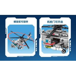 SEMBO 202249 MỘT QUỐC GIA HÙNG MẠNH TRỰC THĂNG Z-20J CỦA HẢI QUÂN bộ đồ chơi xếp lắp ráp ghép mô hình Movie & Game Phim Và Trò Chơi 550 khối