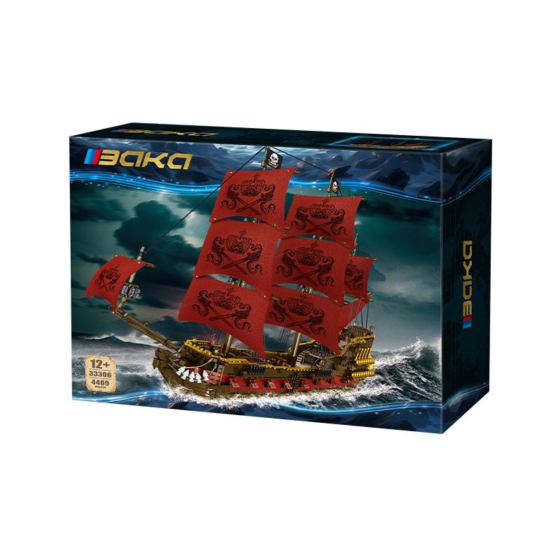 BAKA TECHNOLOGY 33306 non Lego SỰ TRẢ THÙ CỦA NỮ HOÀNG GIA bộ đồ chơi xếp lắp ráp ghép mô hình Pirates Of The Caribbean Cướp Biển Vùng Caribe 4469 khối