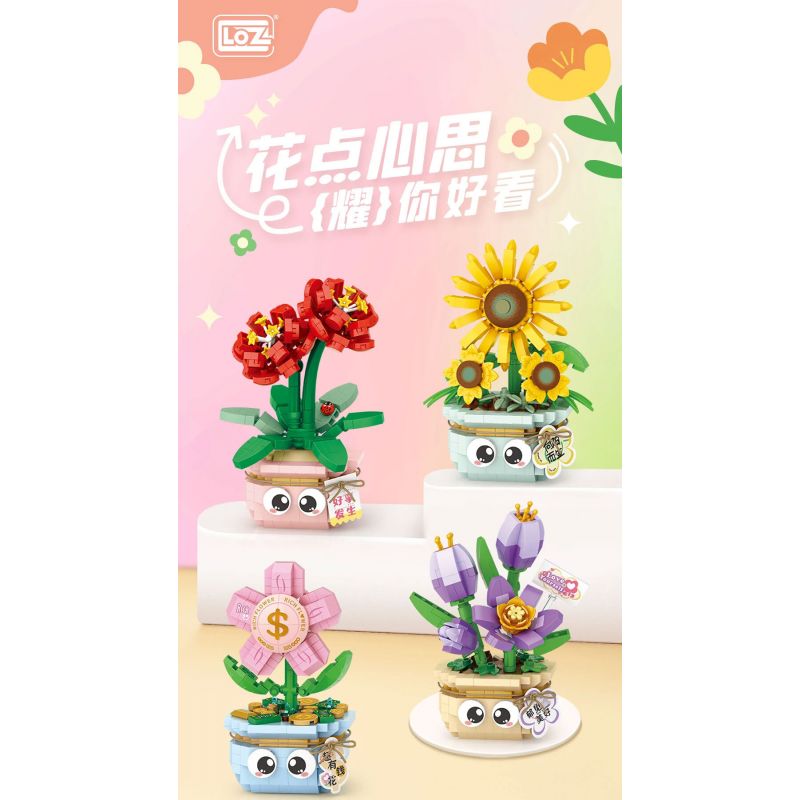 LOZ 8839 8840 8841 8842 CHẬU CÂY TRỒNG BẰNG ĐẦU NGÓN TAY bộ đồ chơi xếp lắp ráp ghép mô hình 1480 khối