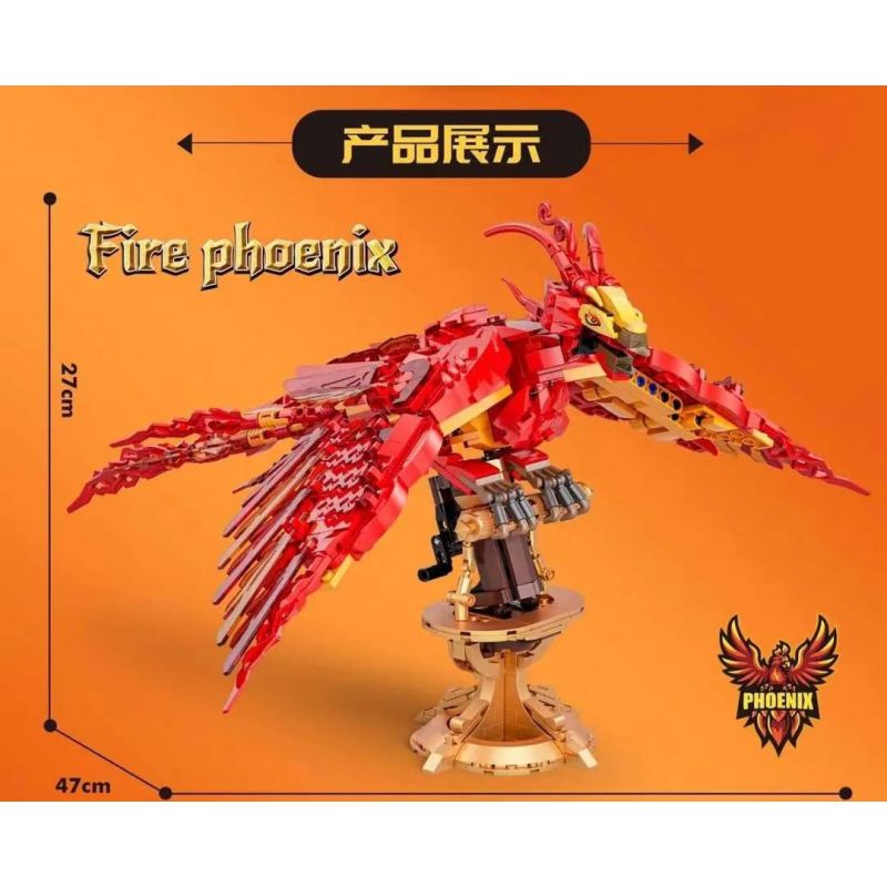 DK 7032 PHƯỢNG HOÀNG RỰC LỬA bộ đồ chơi xếp lắp ráp ghép mô hình Harry Potter FIRE PHOENIX Chú Bé Phù Thủy 938 khối