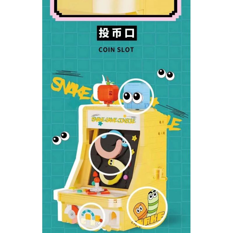 DK 5017 BẢNG ĐIỀU KHIỂN TRÒ CHƠI RẮN bộ đồ chơi xếp lắp ráp ghép mô hình SNAKE GAMECONSOLE 800 khối