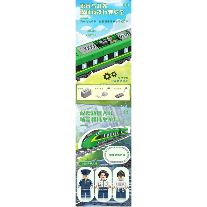 Kazi KY98276 98276 ĐƯỜNG SẮT CAO TỐC HULK bộ đồ chơi xếp lắp ráp ghép mô hình City HULK HIGH SPEED RAIL Thành Phố 431 khối