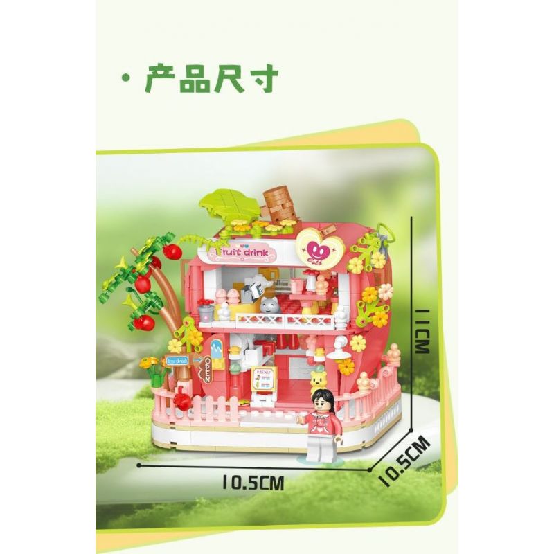 WEILE CREATION 6017 NHÀ TÁO bộ đồ chơi xếp lắp ráp ghép mô hình FAIRY TALE TOWN APPLE HOUSE 783 khối