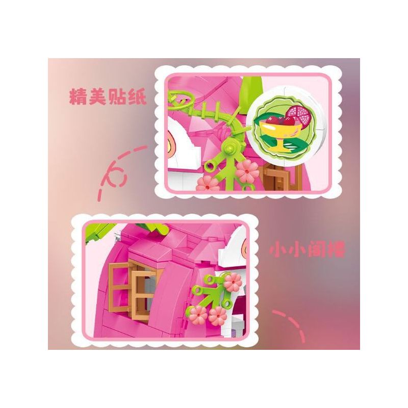 WEILE CREATION 6018 NHÀ THANH LONG bộ đồ chơi xếp lắp ráp ghép mô hình FAIRY TALE TOWN DRAGON FRUIT HOUSE 799 khối