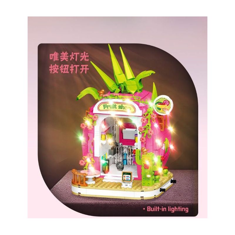 WEILE CREATION 6018 NHÀ THANH LONG bộ đồ chơi xếp lắp ráp ghép mô hình FAIRY TALE TOWN DRAGON FRUIT HOUSE 799 khối