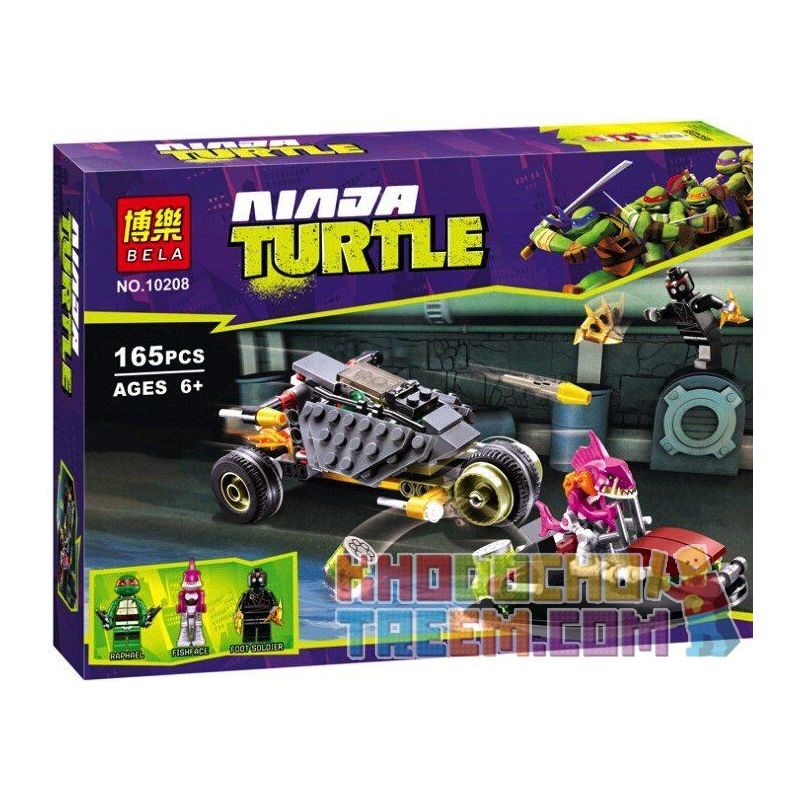 NOT Lego STEALTH SHELL IN PURSUIT 79102 Bela 10208 Lari 10208 xếp lắp ráp ghép mô hình STEALTH SHELL TRONG PURSUIT VỎ TÀNG HÌNH ĐANG TRUY ĐUỔI Teenage Mutant Ninja Turtles Ninja Rùa 162 khối