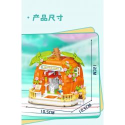 WEILE CREATION 6019 NHÀ MÀU CAM bộ đồ chơi xếp lắp ráp ghép mô hình FAIRY TALE TOWN ORANGE HOUSE 793 khối