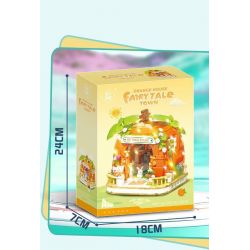WEILE CREATION 6019 NHÀ MÀU CAM bộ đồ chơi xếp lắp ráp ghép mô hình FAIRY TALE TOWN ORANGE HOUSE 793 khối