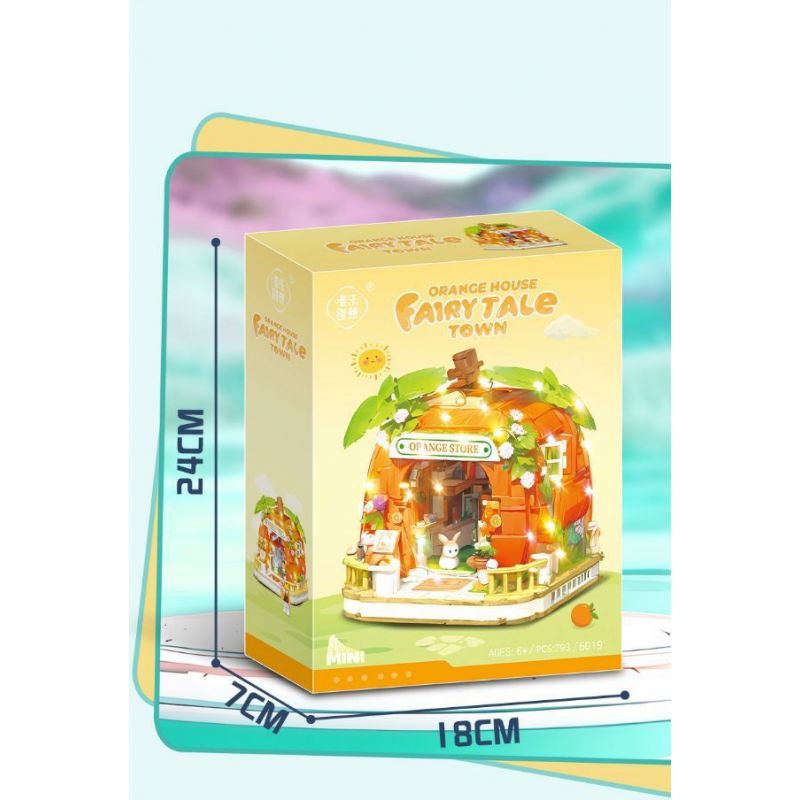WEILE CREATION 6019 NHÀ MÀU CAM bộ đồ chơi xếp lắp ráp ghép mô hình FAIRY TALE TOWN ORANGE HOUSE 793 khối