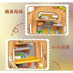 WEILE CREATION 6020 NHÀ DỪA bộ đồ chơi xếp lắp ráp ghép mô hình FAIRY TALE TOWN COCONUT HOUSE 783 khối