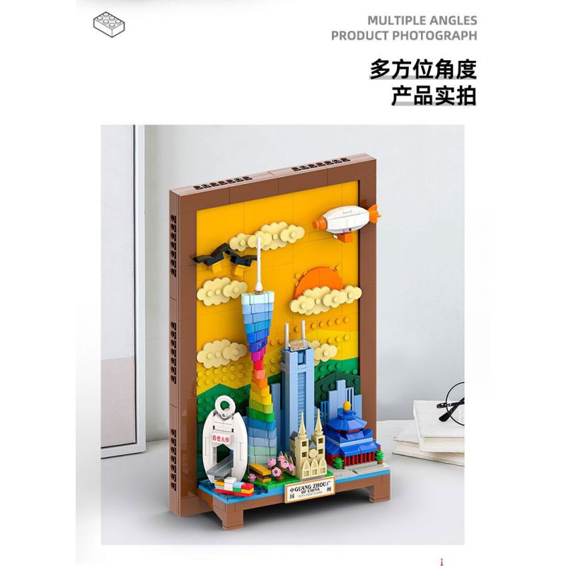 WANGE LIGAO DR.LUCK 4922 BƯU THIẾP THÀNH PHỐ QUẢNG CHÂU bộ đồ chơi xếp lắp ráp ghép mô hình Architecture Công Trình Kiến Trúc 596 khối