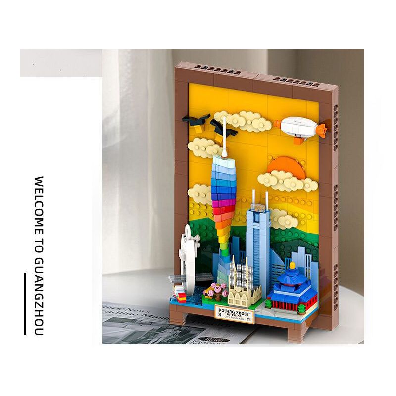 WANGE LIGAO DR.LUCK 4922 BƯU THIẾP THÀNH PHỐ QUẢNG CHÂU bộ đồ chơi xếp lắp ráp ghép mô hình Architecture Công Trình Kiến Trúc 596 khối