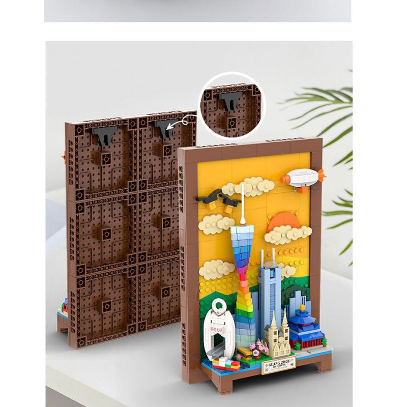 WANGE LIGAO DR.LUCK 4922 BƯU THIẾP THÀNH PHỐ QUẢNG CHÂU bộ đồ chơi xếp lắp ráp ghép mô hình Architecture Công Trình Kiến Trúc 596 khối