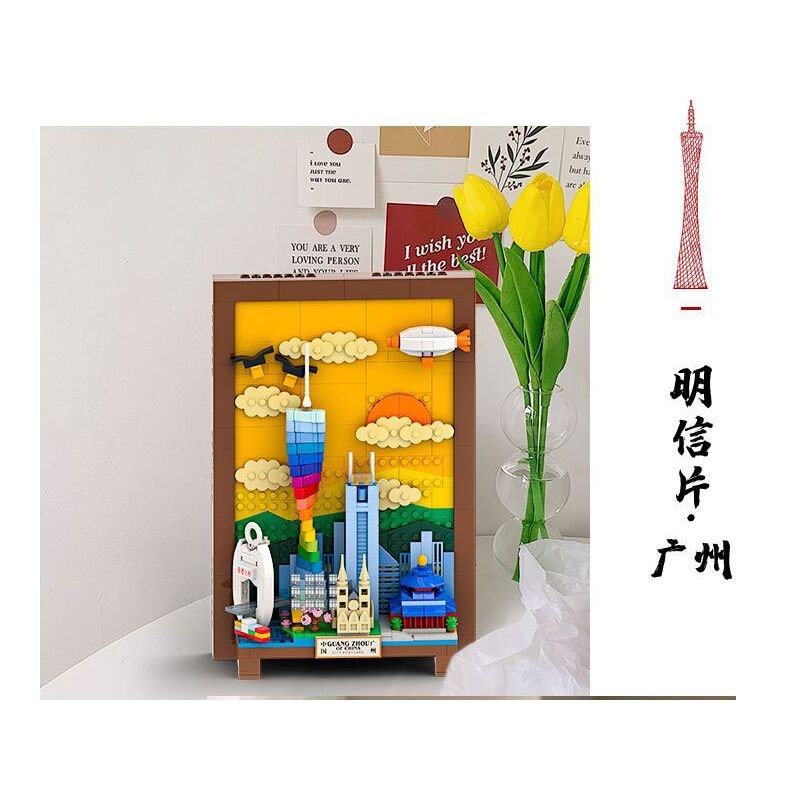 WANGE LIGAO DR.LUCK 4922 BƯU THIẾP THÀNH PHỐ QUẢNG CHÂU bộ đồ chơi xếp lắp ráp ghép mô hình Architecture Công Trình Kiến Trúc 596 khối