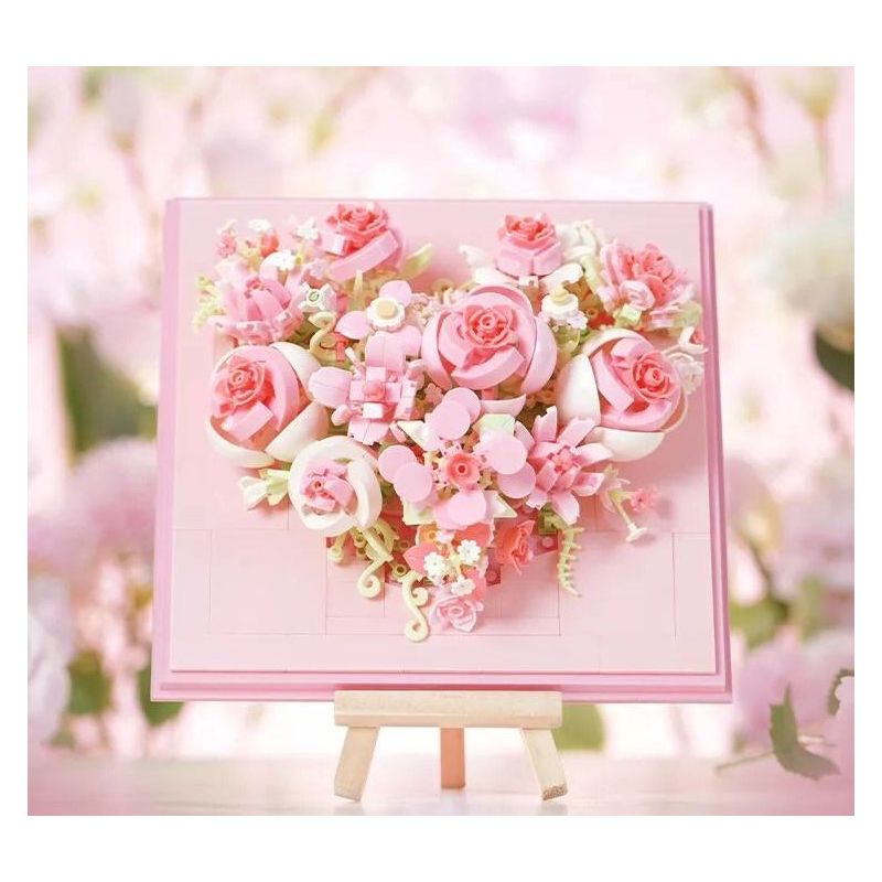 WEKKI 517210 517207 TRÁI TIM CỦA HOA VŨ bộ đồ chơi xếp lắp ráp ghép mô hình Art