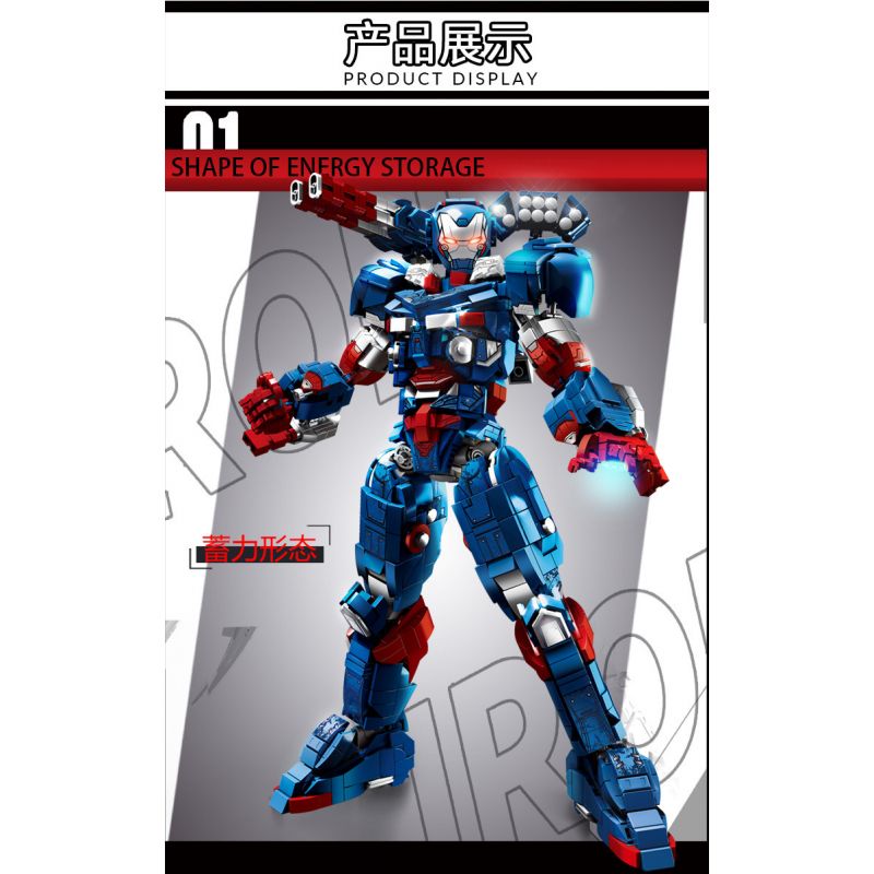 LY 76100 NGƯỜI YÊU NƯỚC SẮT THÉP bộ đồ chơi xếp lắp ráp ghép mô hình Super Heroes Siêu Nhân Anh Hùng 1865 khối