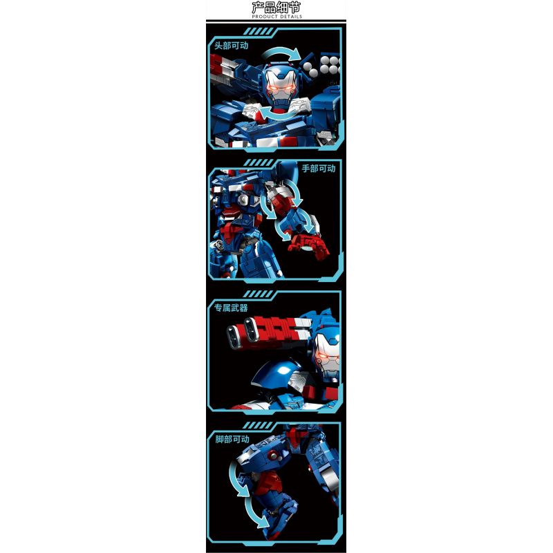 LY 76100 NGƯỜI YÊU NƯỚC SẮT THÉP bộ đồ chơi xếp lắp ráp ghép mô hình Super Heroes Siêu Nhân Anh Hùng 1865 khối