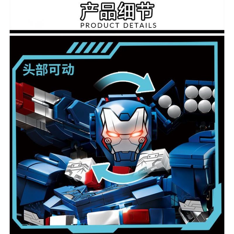 LY 76100 NGƯỜI YÊU NƯỚC SẮT THÉP bộ đồ chơi xếp lắp ráp ghép mô hình Super Heroes Siêu Nhân Anh Hùng 1865 khối