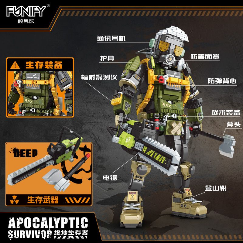 FUNIFY W9100 9100 NGƯỜI SỐNG SÓT CỦA JEDI HANS bộ đồ chơi xếp lắp ráp ghép mô hình Military Army APOCALYPTIC SURVIVOR HANS Quân Sự Bộ Đội