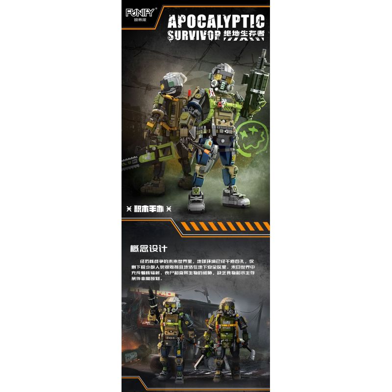 FUNIFY W9100 9100 NGƯỜI SỐNG SÓT CỦA JEDI HANS bộ đồ chơi xếp lắp ráp ghép mô hình Military Army APOCALYPTIC SURVIVOR HANS Quân Sự Bộ Đội