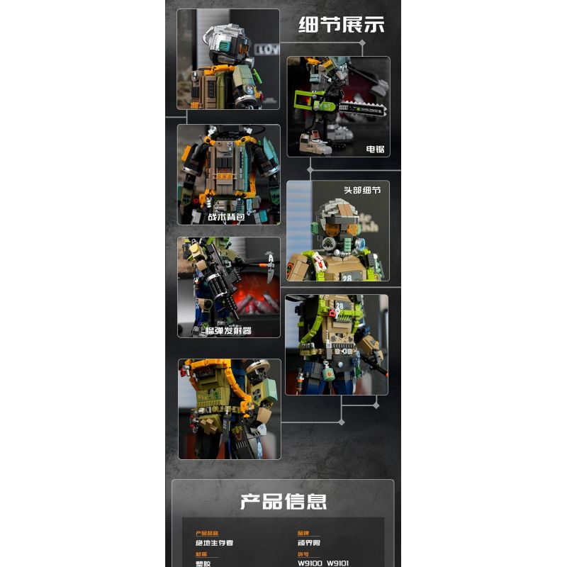 FUNIFY W9101 9101 NGƯỜI SỐNG SÓT CỦA JEDI HIỆP SĨ bộ đồ chơi xếp lắp ráp ghép mô hình Military Army APOCALYPTIC SURVIVOR NATE Quân Sự Bộ Đội