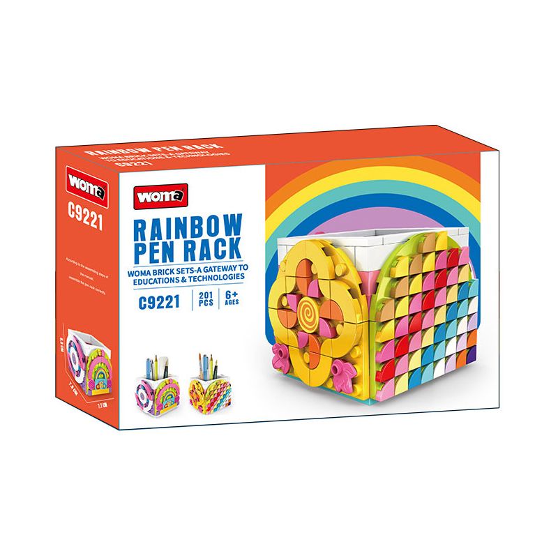 FUNIFY C.9221 .9221 HỘP ĐỰNG BÚT CẦU VỒNG bộ đồ chơi xếp lắp ráp ghép mô hình Gear RAINBOW PEN RACK Đồ Lắp Ghép 201 khối