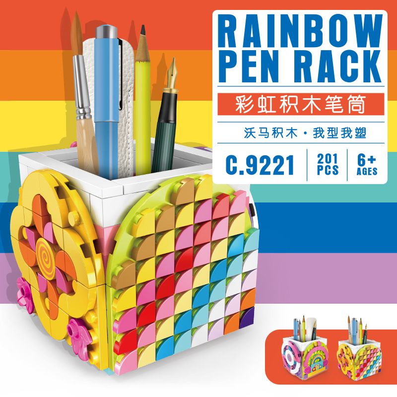 FUNIFY C.9221 .9221 HỘP ĐỰNG BÚT CẦU VỒNG bộ đồ chơi xếp lắp ráp ghép mô hình Gear RAINBOW PEN RACK Đồ Lắp Ghép 201 khối